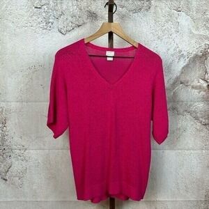 Chico's Fuchsia V-Neck Sweater